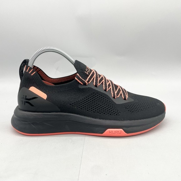 KURU Shoes - Kuru Womens 7.5M Flux Sneaker Shoes Black Running Trainer Orthotic Walk Comfort